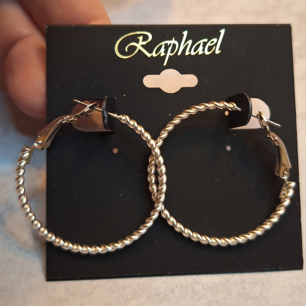 Raphael Silver Twisted Hoop Earrings